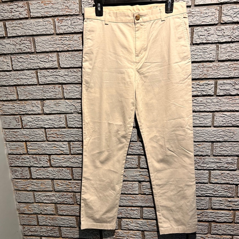 Vineyard Vines Boys Khaki Chino Pants Tan Size 18 Cotton Stretch Flat Front